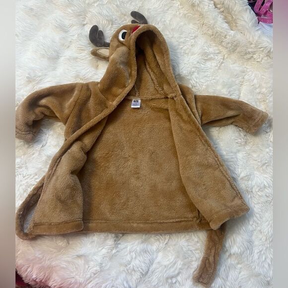 HB Adorable Hooded Reindeer Robe for Baby 0-9 Mos - Picture 9 of 10